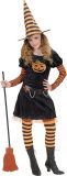 WIDMANN - Zwart en oranje heks kostuum voor kinderen - 128 (5-7 jaar)