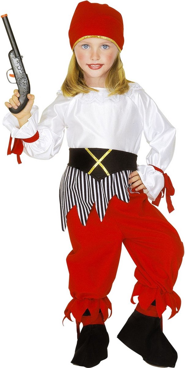 Widmann - Piraat & Viking Kostuum - Zuiderzee Zeerover Grote Buit Kind Kostuum - rood,wit / beige - Maat 110 - Carnavalskleding - Verkleedkleding