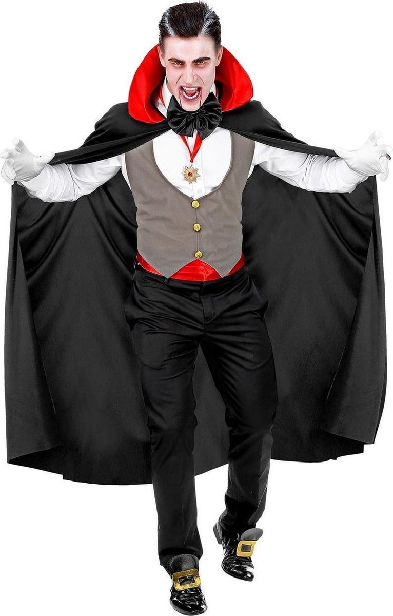 Widmann - Vampier & Dracula Kostuum - Gave Graaf Dracula Vampier - Man - zwart,grijs - Medium / Large - Halloween - Verkleedkleding