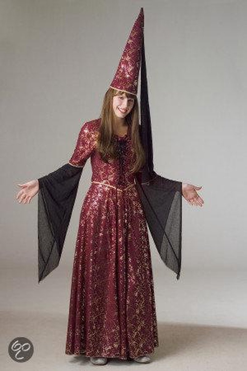 Burchtdame gothic bordeaux jurk
