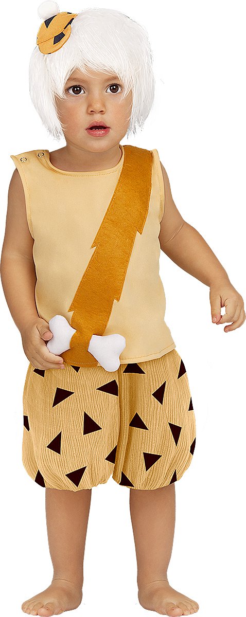 FUNIDELIA Bamm-Bamm kostuum voor baby - 12-24 mnd (81-92 cm) - Oranje