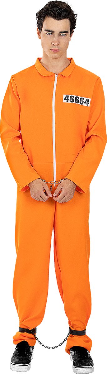 FUNIDELIA Oranje Gevangene Kostuum voor mannen - Maat: L - XL - Oranje