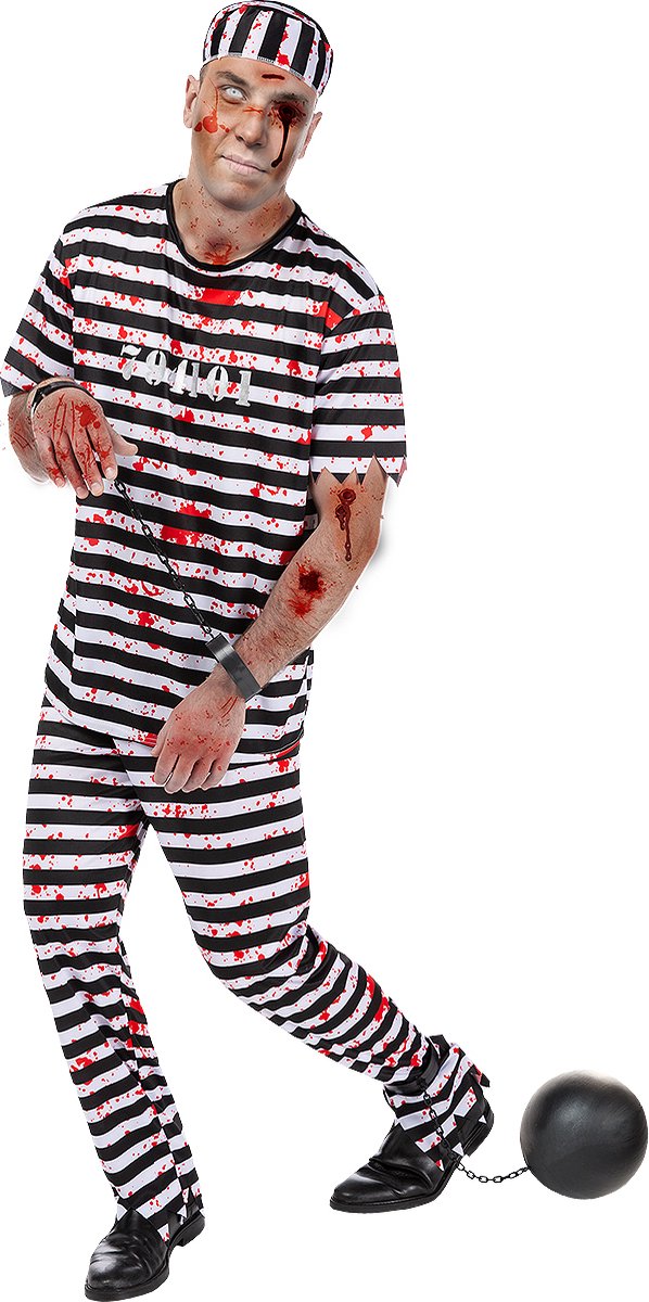 FUNIDELIA Zombie Gevangenen Kostuum Voor voor mannen - Maat: L - Zwart