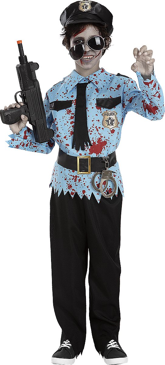 FUNIDELIA Zombie Politieagent Kostuum Voor - Maat: 122 - 134 cm