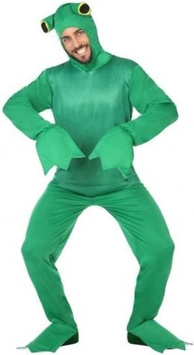 Groene kikkers dieren verkleedpak voor volwassenen - Verkleed kostuum kikker groen - Carnaval verkleedkleding XL
