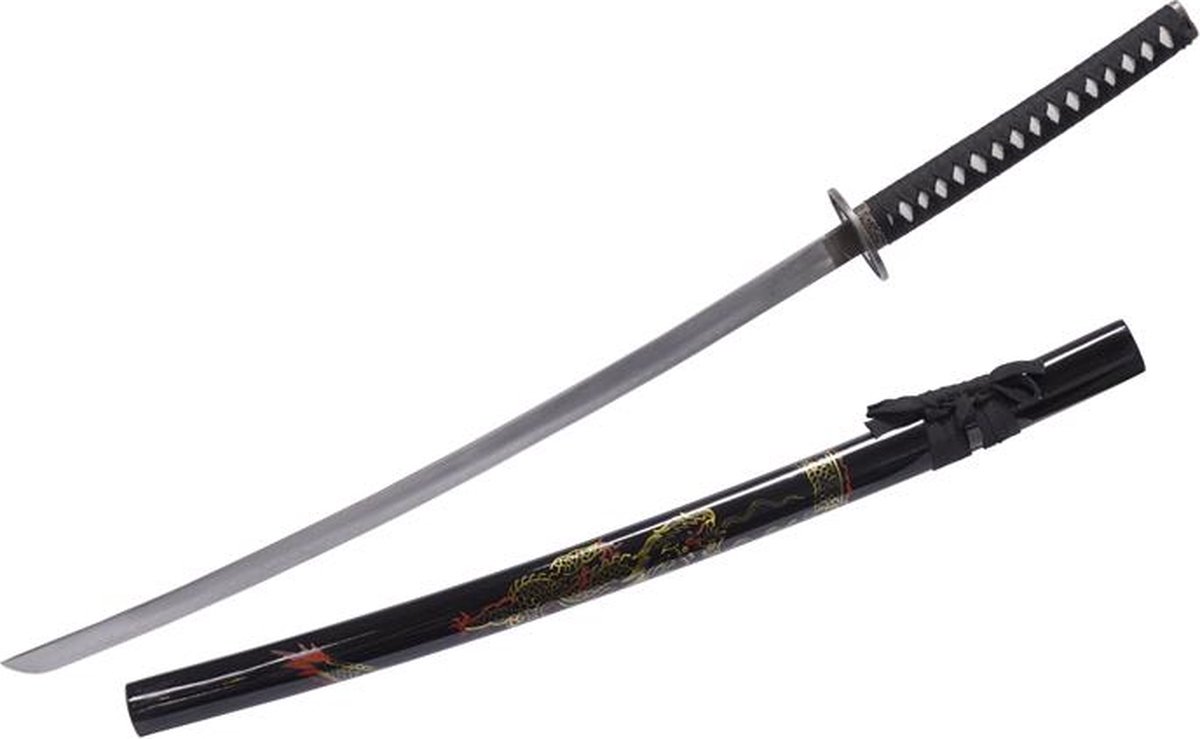 Japans zwaard Katana - Zwart handvat - Met schede - decoratief