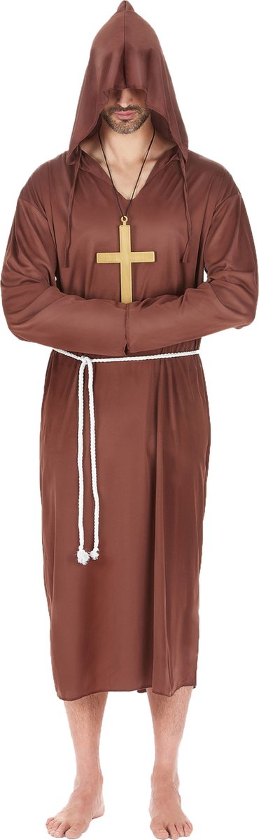 LUCIDA - Bruin monnik kostuum voor mannen - Grote Maten - XXXL (160-190cm)