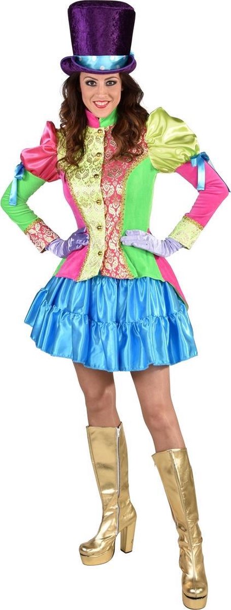 Magic By Freddy's - Circus Kostuum - Kakelbonte Circus Directeur Jas Vrouw - multicolor - Extra Small - Carnavalskleding - Verkleedkleding