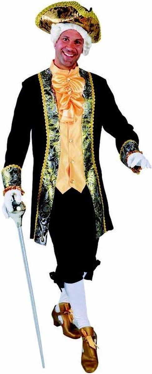 Magic By Freddy's - Middeleeuwen & Renaissance Kostuum - Markies Henri De Honfleur - Man - groen,zwart - XXL - Carnavalskleding - Verkleedkleding