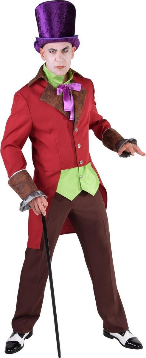 Magic By Freddy's - Steampunk Kostuum - Bont Burlesque Steampunk - Man - rood - Extra Small - Halloween - Verkleedkleding