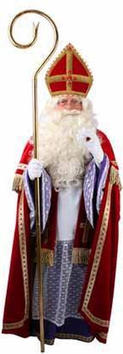 PartyXplosion - Sinterklaas Kostuum - Luxe 5delige Sinterklaas - Man - rood - One size - Sinterklaas - Verkleedkleding