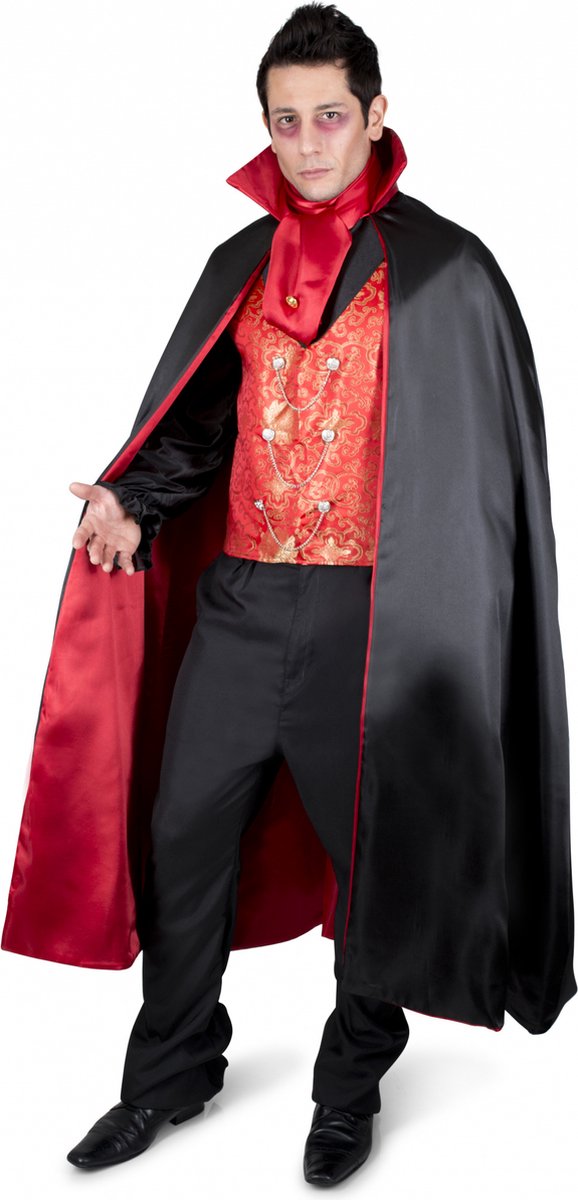 Partychimp Verkleedpak Vampier Heren Polyester Zwart/rood Mt L