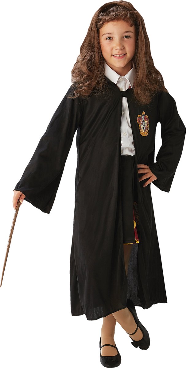 Rubies - Harry Potter Kostuum - Magische Hermelien Met Toverstaf - Meisje - rood,geel,bruin,zwart - One Size - Carnavalskleding - Verkleedkleding