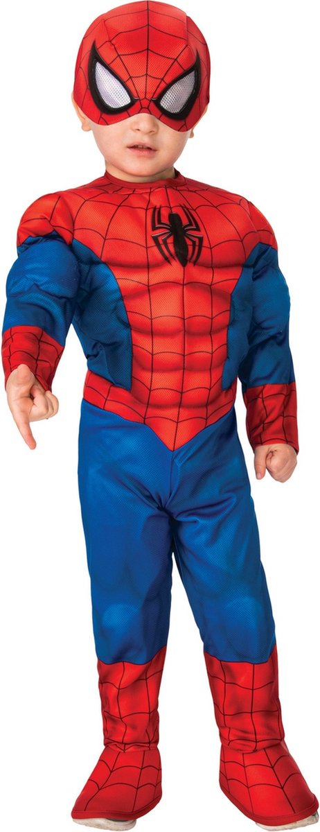 Rubies - Spiderman Kostuum - Niet Te Jong Om Te Webben Spiderman Kind Kostuum - blauw,rood - Maat 86 - Carnavalskleding - Verkleedkleding