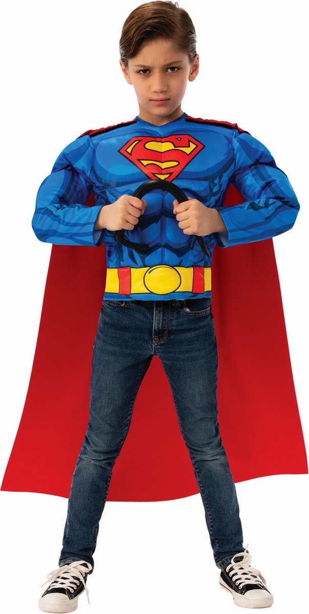Rubies - Superman Kostuum - Superduper Held Superman Kind Kostuum - blauw,rood - One Size - Carnavalskleding - Verkleedkleding