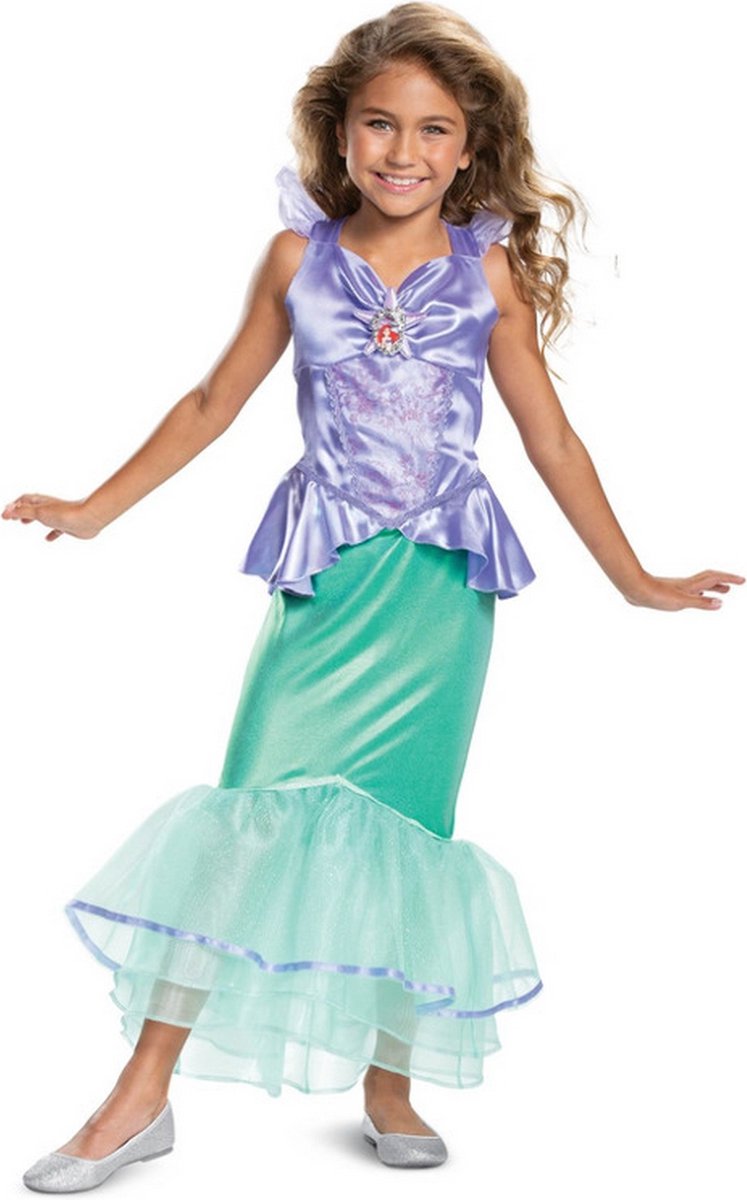 Smiffy's - Ariel de Zeemeermin Kostuum - Disney De Kleine Zeemeermin Ariel Deluxe - Meisje - groen,paars - Large - Carnavalskleding - Verkleedkleding