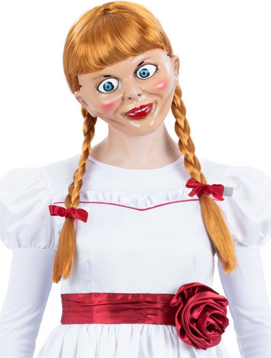 Smiffy's - Pop kostuum Kostuum - Annabelle Heidi Pruik Met Strikjes - rood - Bierfeest - Verkleedkleding
