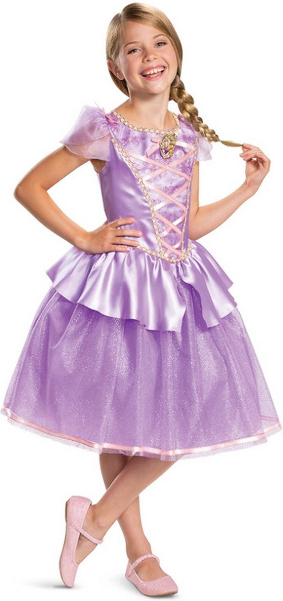Smiffy's - Rapunzel Kostuum - Disney Rapunzel Deluxe Paarse Prinses - Meisje - paars - Large - Carnavalskleding - Verkleedkleding