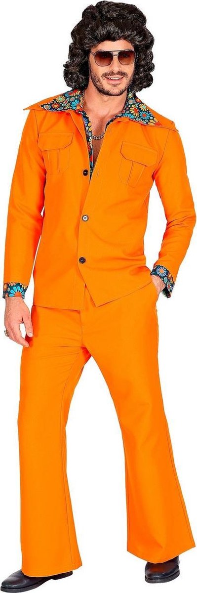 Widmann - 100% NL & Oranje Kostuum - Oranje 1974 Stijl - Man - blauw,oranje - Small - Carnavalskleding - Verkleedkleding