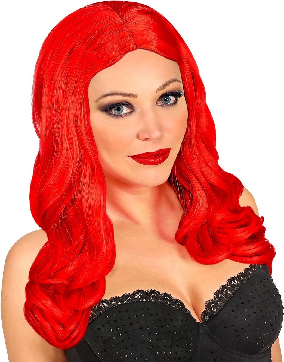 Widmann - Ariel de Zeemeermin Kostuum - Pruik Roxy Rood - rood - Halloween - Verkleedkleding