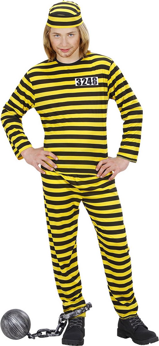 Widmann - Boef Kostuum - Boef Kind Geel-Zwart Zware - Jongen - geel,zwart - Maat 158 - Carnavalskleding - Verkleedkleding