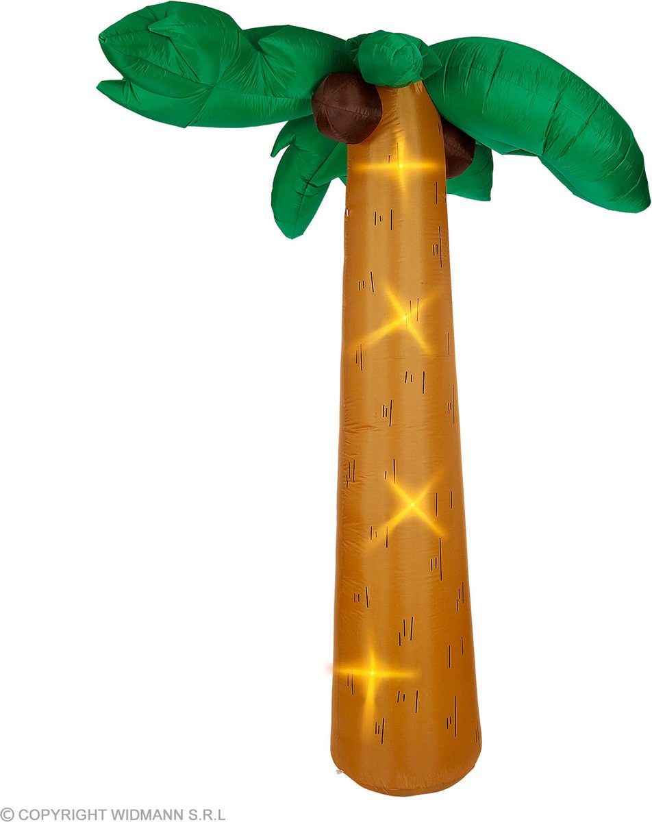 Widmann - Hawaii & Carribean & Tropisch Kostuum - Opblaasbare Palmboom Hawaii 270 Centimeter - groen,bruin - Carnavalskleding - Verkleedkleding