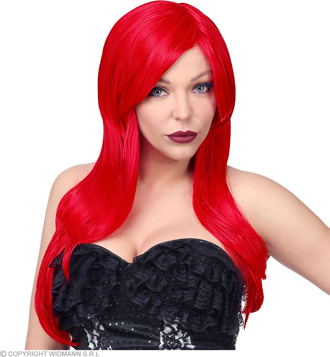 Widmann -Jessica Rabbit Cosplay Pruik Lang Rood Haar - rood - Halloween - Verkleedkleding