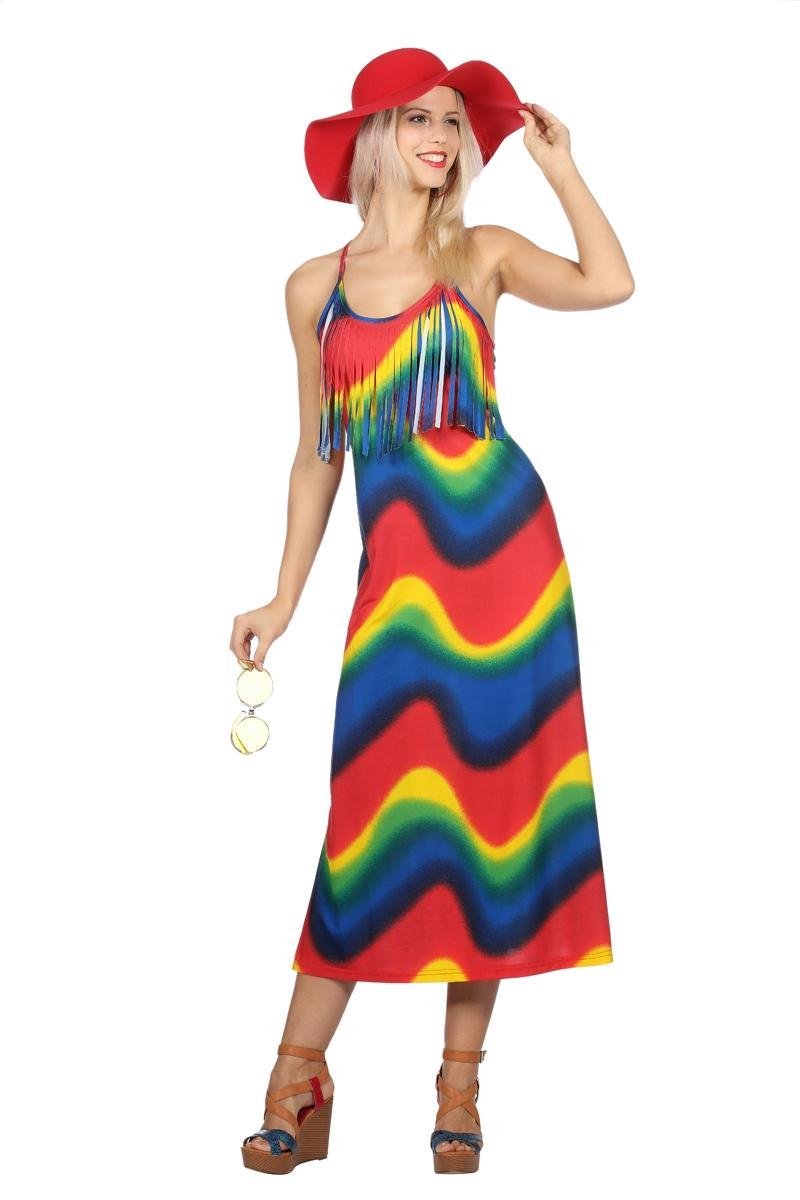 Wilbers & Wilbers - Hippie Kostuum - Vintage Jaren 60 Hippie - Vrouw - multicolor - Maat 40 - Carnavalskleding - Verkleedkleding