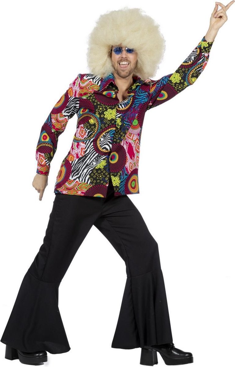 Wilbers & Wilbers - Jaren 80 & 90 Kostuum - Four Tops Disco Hemd Jaren 70 Man - multicolor - Maat 60 - Carnavalskleding - Verkleedkleding