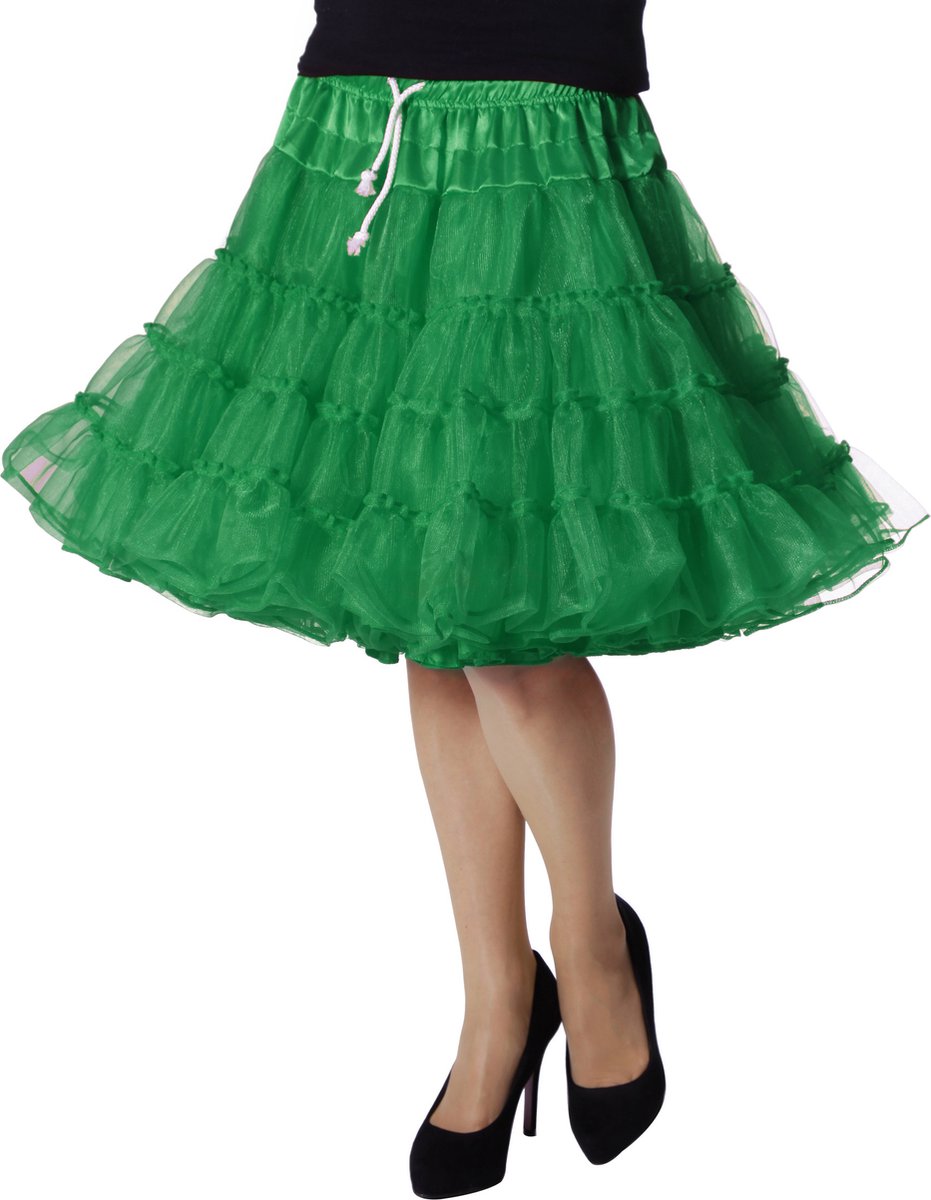 Wilbers & Wilbers -Petticoat Swing Luxe Groen - groen - One Size - Carnavalskleding - Verkleedkleding