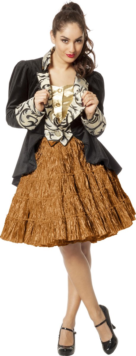 Wilbers & Wilbers -Petticoat Swing Luxe Metallic Brons - - One Size - Carnavalskleding - Verkleedkleding