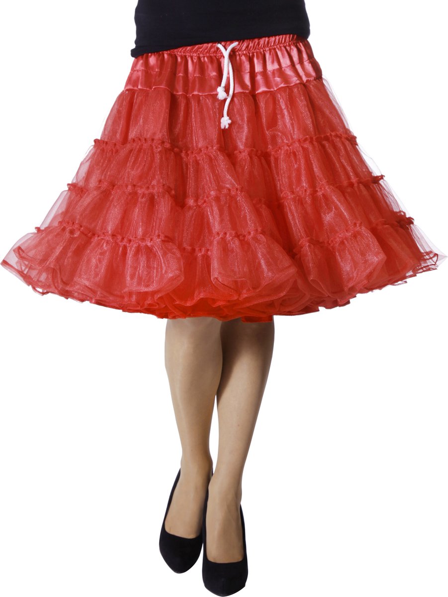 Wilbers & Wilbers -Petticoat Swing Luxe Rood - rood - One Size - Carnavalskleding - Verkleedkleding