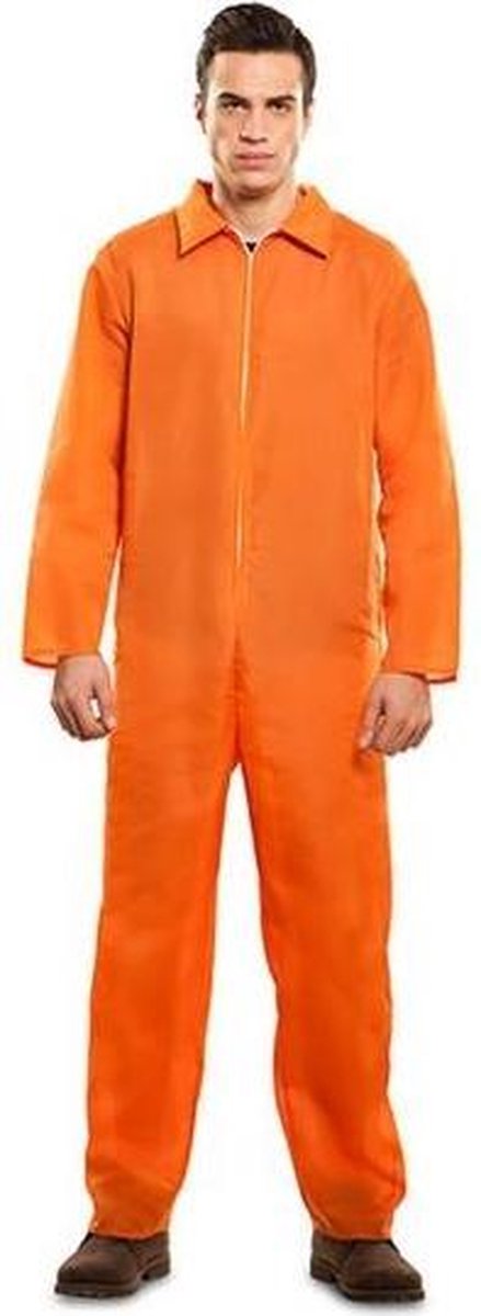 Witbaard Verkleedpak Gevangene Heren Polyester Oranje Mt M/l