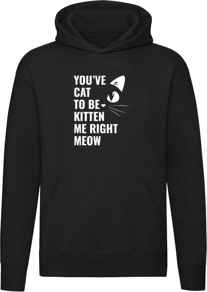 You've cat to be kitten me right meow - You've got to be kidding me right now Hoodie - kat - dieren - huisdier - schattig - poes - grapje - lol - lachen - sarcasme - engels - woordgrap - humor - grappig - unisex - trui - sweater - capuchon