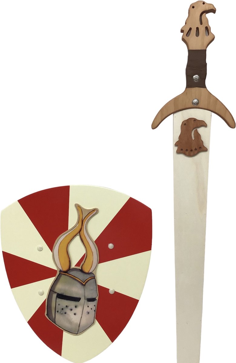 houtenzwaard Adelaar met schede en ridderschild mask kinderzwaard ridderzwaard schild ridder zwaard ridder