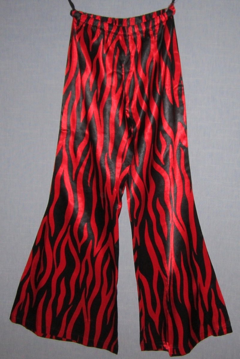 verkleedkleding 1083, rock & roll broek, rood, maat 36