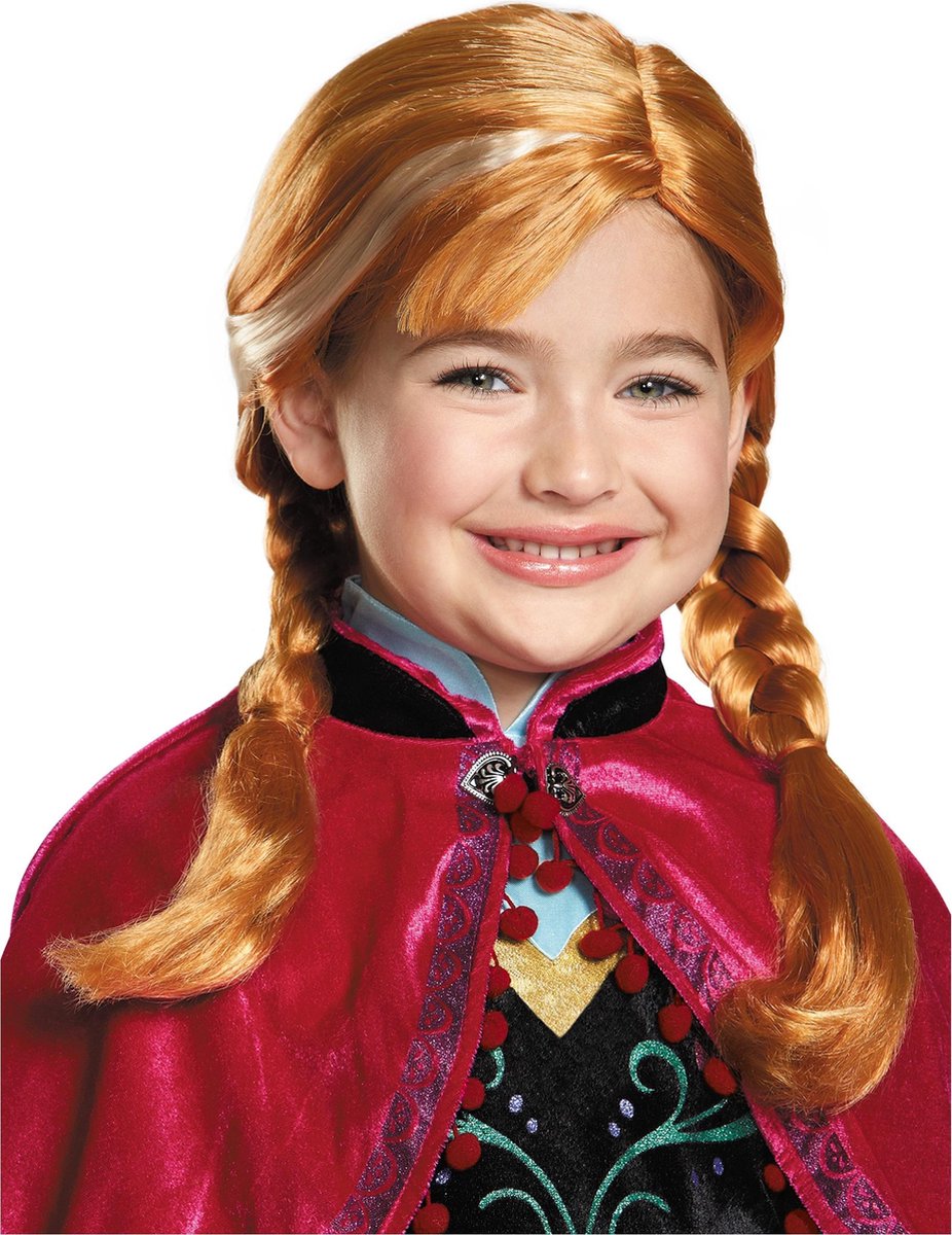Anna Frozen™ pruik voor meisjes - Feestpruik