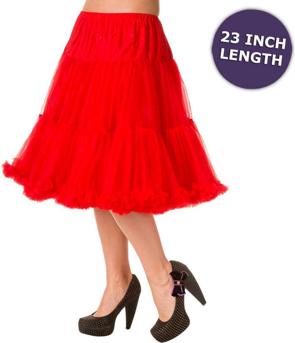 Banned 50's Petticoat Knie Lengte Rood