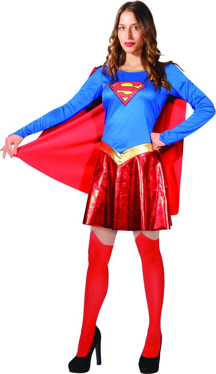 Dc Comics Verkleedpak Superman Dames Polyester Rood/blauw 3-delig Maat M