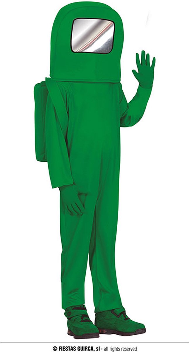 Fiestas Guirca - Kostuum Green Astronaut 7-9 jaar