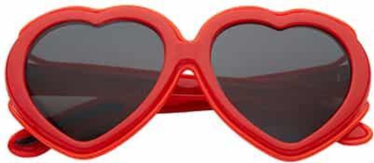 Freaky Glasses® - lichtgevende bril - Zonnebril - LED brillen - Feestbril - Party - Festival - Rave - Hartjes - neon rood