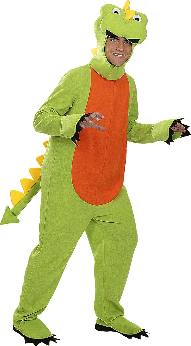 Funidelia | Dinosaurus kostuum voor mannen Dieren, T-Rex, Jurassic Park, Films & Series - Kostuum voor Volwassenen Accessoire verkleedkleding en rekwisieten voor Halloween, carnaval & feesten - Maat M - L - Groen