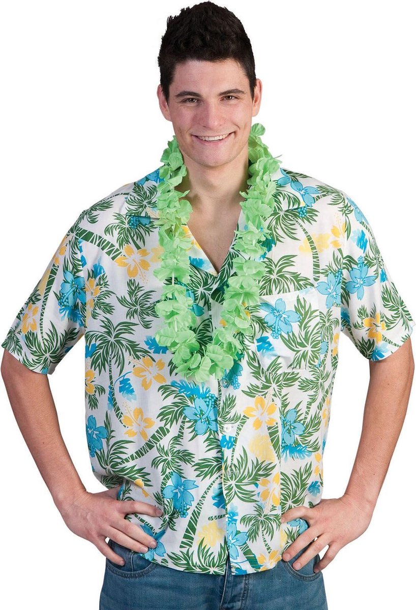 Funny Fashion - Hawaii & Carribean & Tropisch Kostuum - Palmbomen Hawaii Hemd - Multicolor - Maat 56-58 - Carnavalskleding - Verkleedkleding