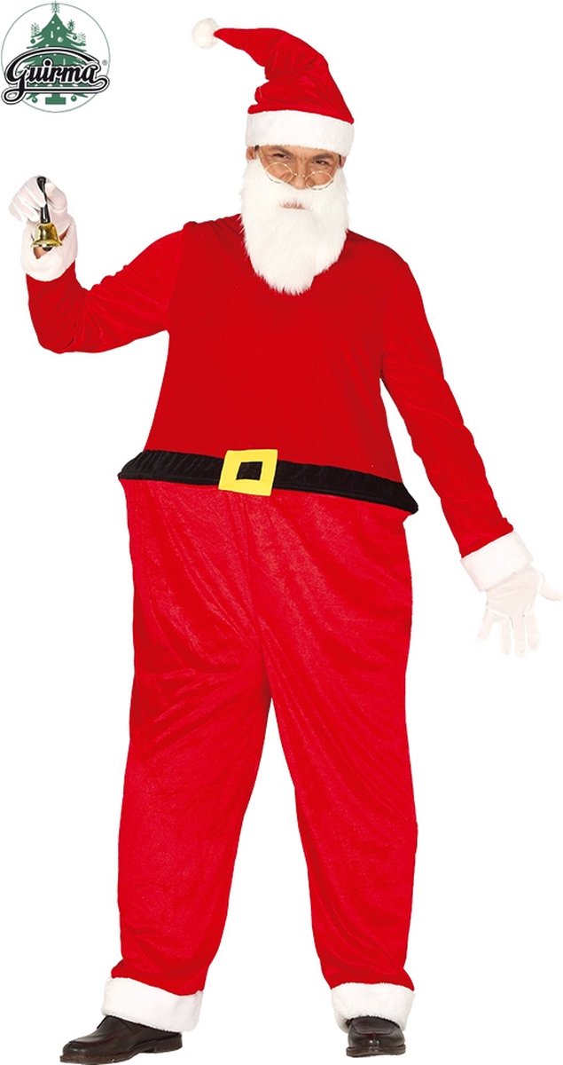 Guirma - Kerst & Oud & Nieuw Kostuum - Dikke Buik Kerstman Kostuum - Rood - Maat 52-54 - Kerst - Verkleedkleding