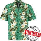Hawaii Blouse - Shirt - Hemd "Tiki Tropics" - 100% Katoen - Aloha Shirt - Heren - Made in Hawaii Maat L