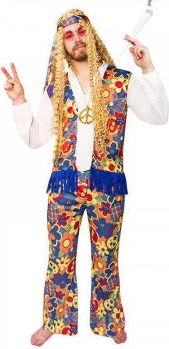 Hippie bloemen kostuum voor volwassenen - Verkleedkleding - Maat M