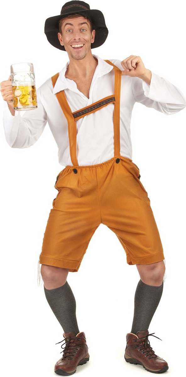 LUCIDA - Oranje en wit Beiers kostuum voor volwassenen - L