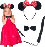 Muis Kostuum Outfit - Vlinderdas met Staart - Hoofdband - Muiskostuum voor Kinderen - Verkleedkleding