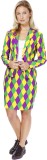 OppoSuits Harlequeen - Vrouwen Kostuum - Gekleurd - Carnaval - Maat 42