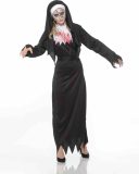 Partychimp Halloween kostuum dames Zombie Non Met Bloed Halloween Kostuum Volwassenen Carnavalskleding Dames - Zwart/Wit - Maat XL